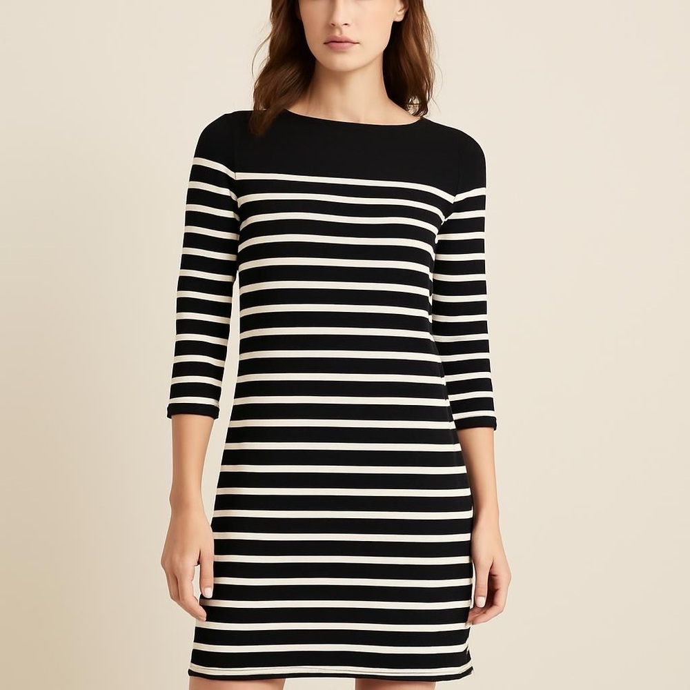 Talbots Nautical 3/4 Sleeve Shirt Dress Small Petite